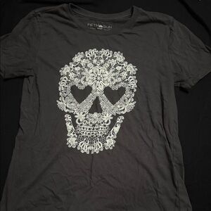 Fifth Sun Black Skull Lace Short Sleeve Tee